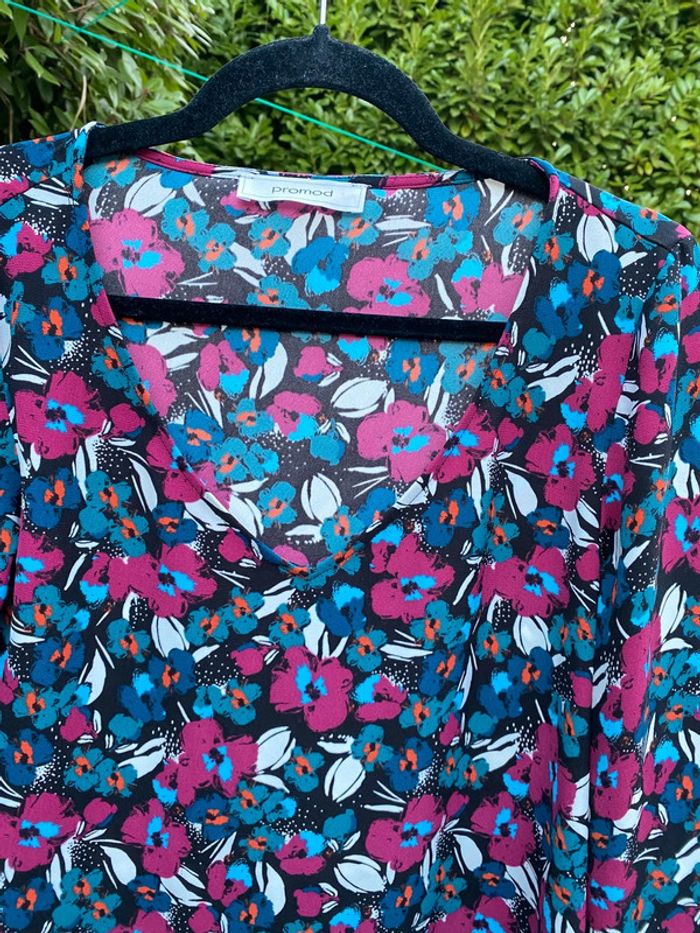Robe droite fleurie Promod Taille 38 - photo numéro 2