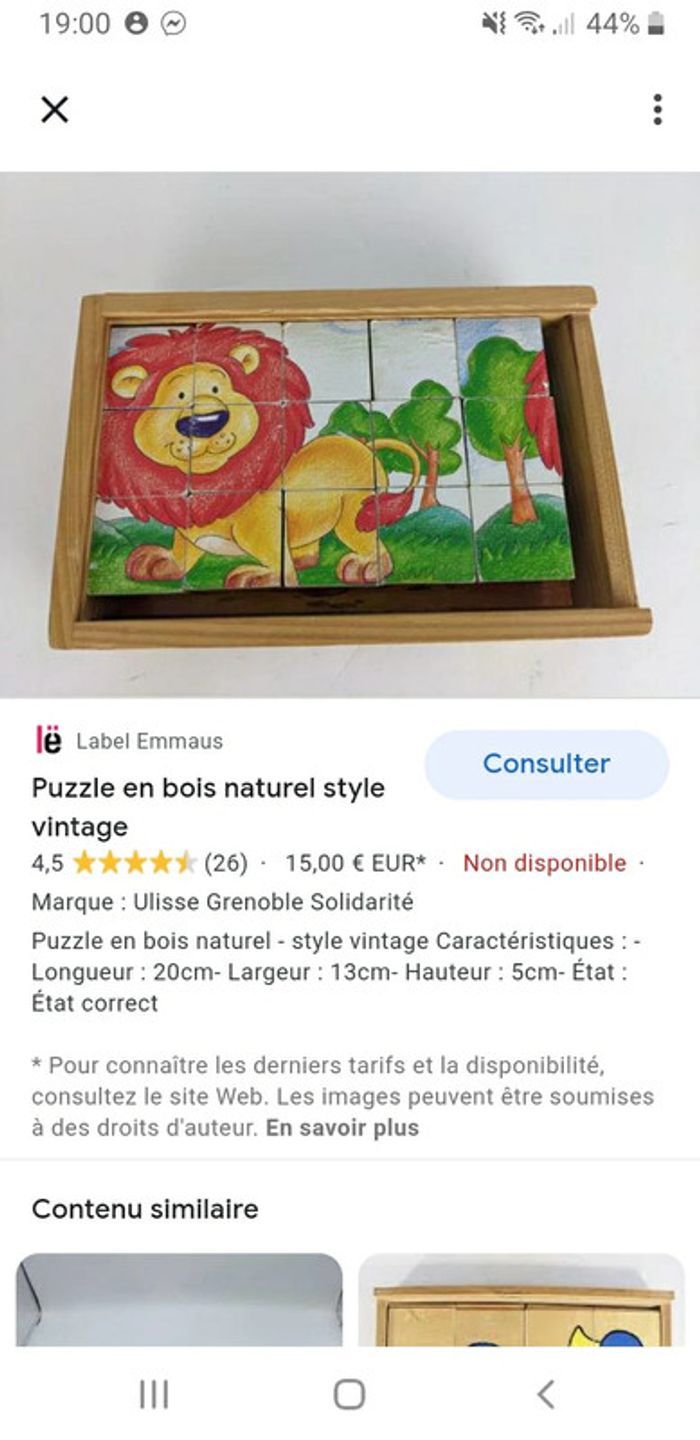 6 puzzles en cube en bois thème animaux sauvages - photo numéro 20