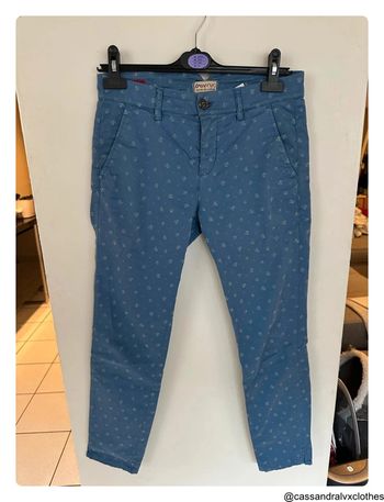 Pantalon bleu à fleurs - TrueNYC