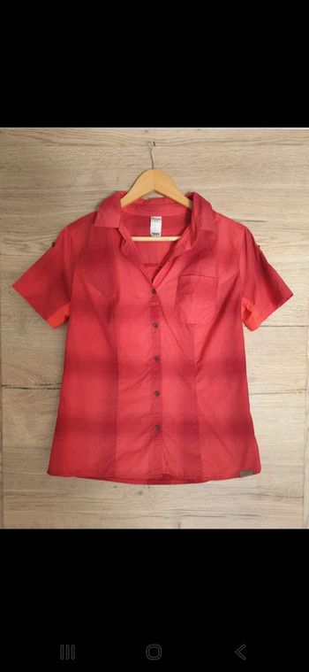 Chemise carreaux corail rouge décathlon