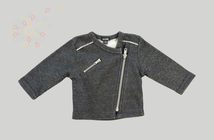 Gilet sweat zippé molleton fin gris Kiabi 3 mois fille