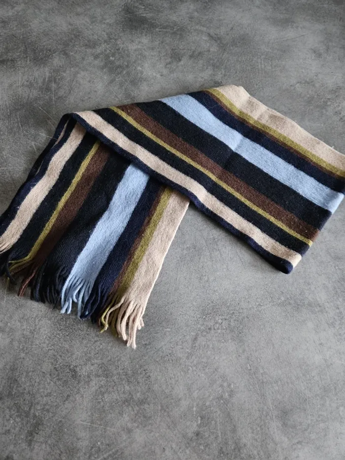 Echarpe à rayures en laine enfant - Taille unique - Mac-Ty - Beige marron - photo numéro 4