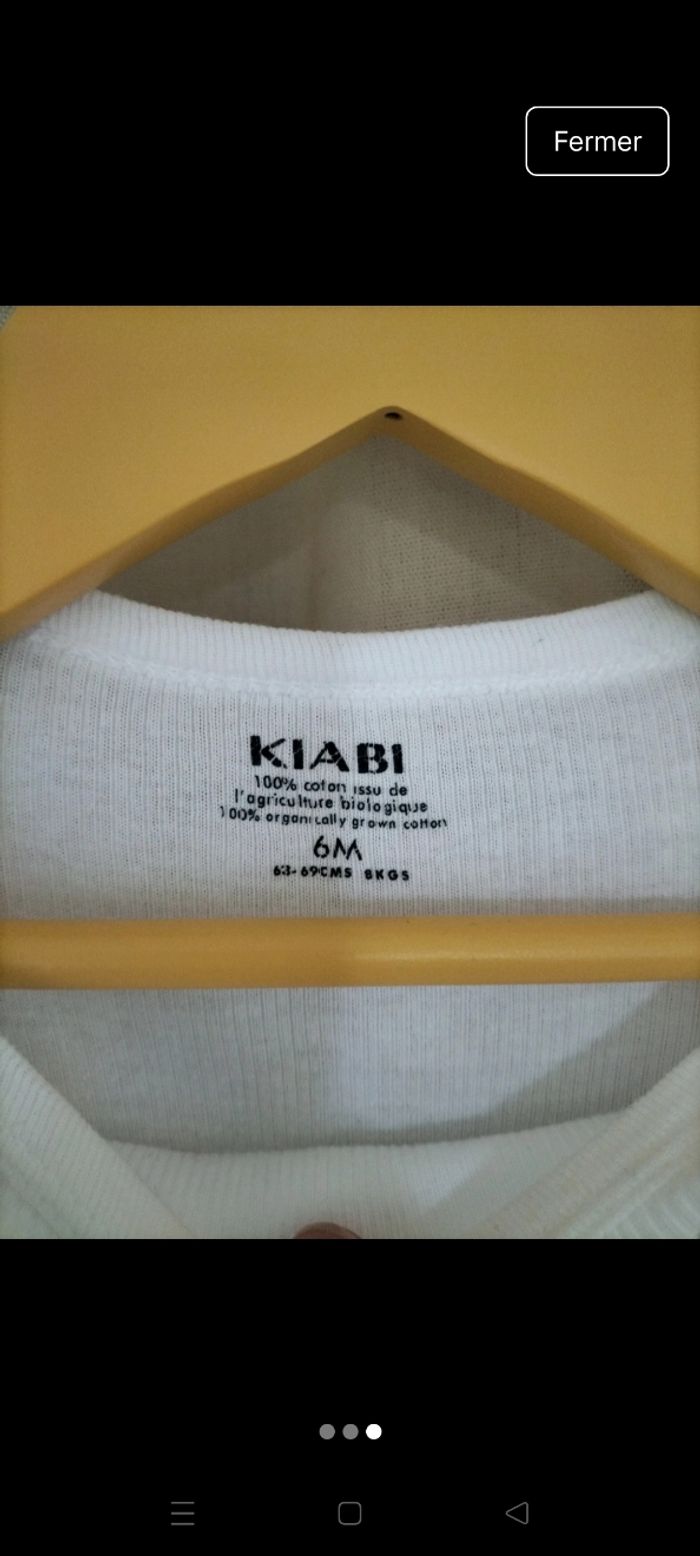 Body blanc Kiabi 6 mois - photo numéro 3