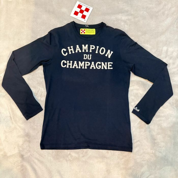 MC2 Saint Barth - Tee-shirt manches longues"Champion du Champagne" Bleu marine, taille S - photo numéro 3