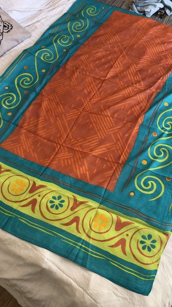 Paréo orange turquoise