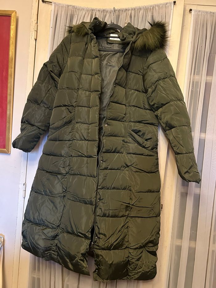 Manteau doudoune long vert