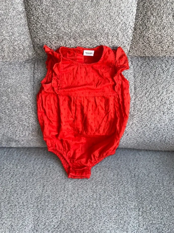 Barboteuse volantée rouge Tape à L’œil