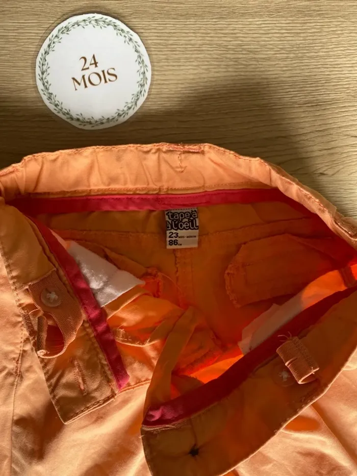 Pantalon orange mi-saison coupe slim mixte bébé 23 mois Tape à l’œil - photo numéro 2