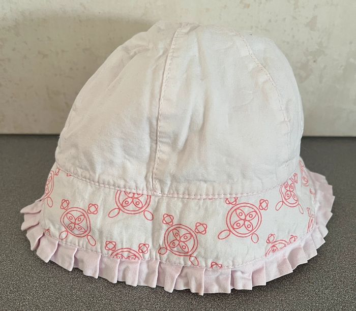 Chapeau taille 6/9 mois rose pale / motifs géométriques - photo numéro 2