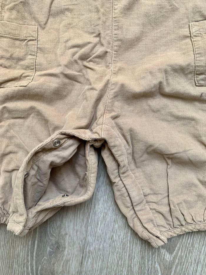 Salopette beige velours 12 mois - photo numéro 4