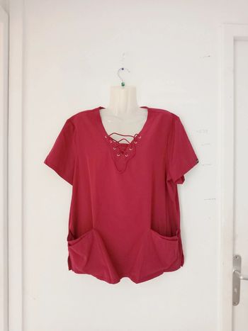 Blouse manches courtes à poches femme