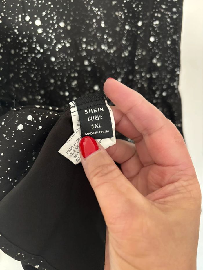 Blouse noire tacheté argenté - taille 1XL - photo numéro 6