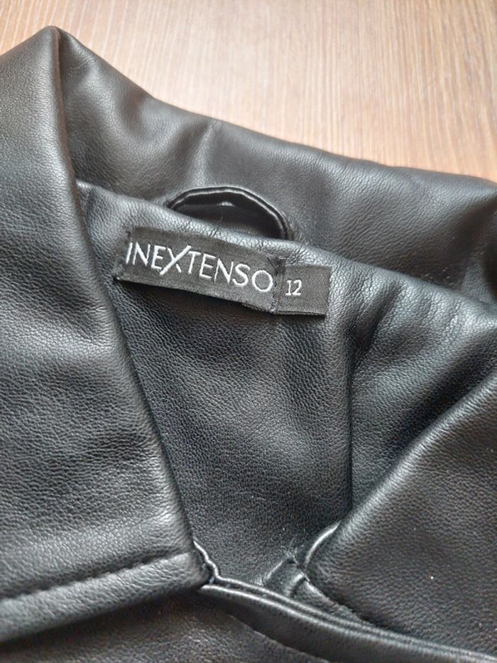Veste simili cuir noire fille In Extenso 12 ans TBE - photo numéro 3
