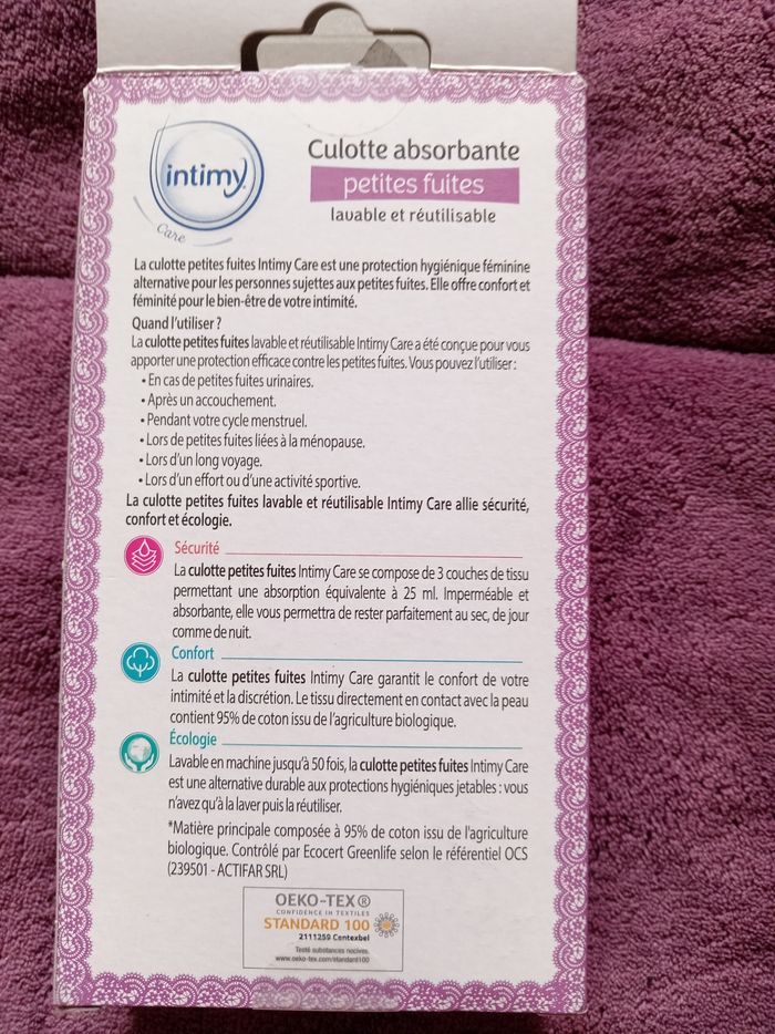 Culotte absorbante Intimy 40/42 - photo numéro 5