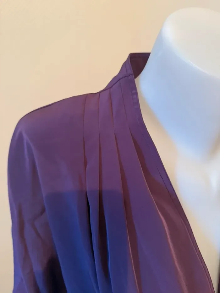 Blouse vintage en très bon état violette taille 42 fleses - photo numéro 4