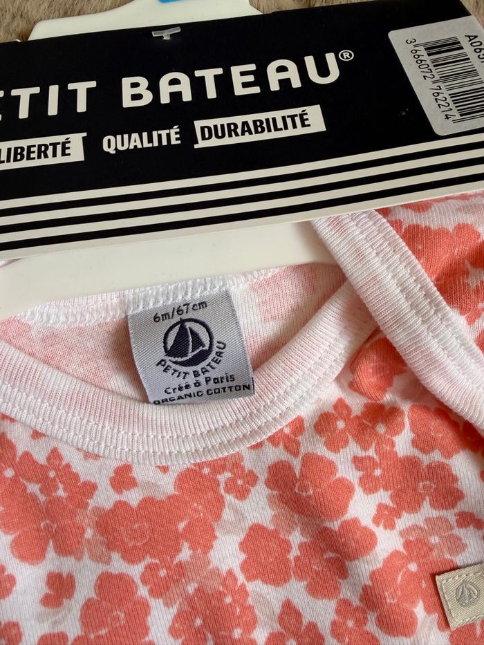 Lot de 3 bodies petit bateau manches courtes coton - photo numéro 6