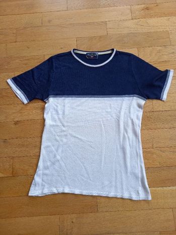 Pull d'été très fin bleu et blanc