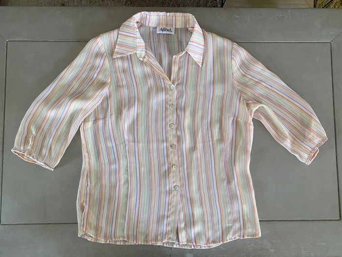Chemise Afibel en voile aux couleurs pastels taille 38 - photo numéro 9