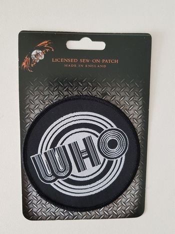 Patch écusson Les Who en forme de disque à coudre  9.5 cm de diamètre