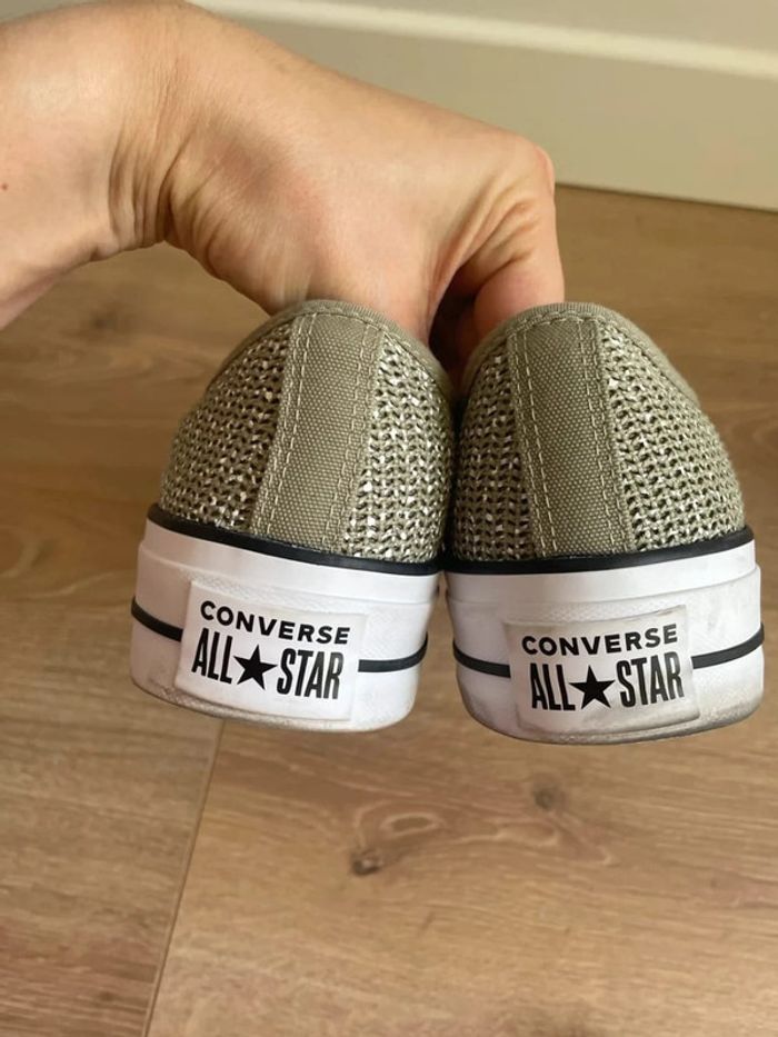 Converse basses kaki semelle épaisse - photo numéro 6