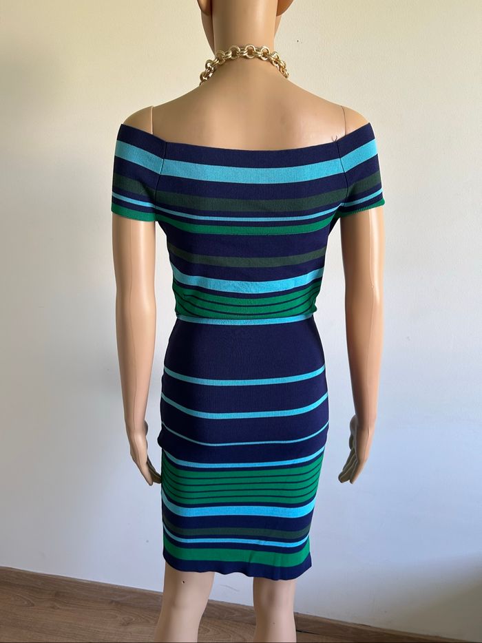 Robe rayée avec épaules dénudées Morgan taille S comme neuve - photo numéro 5
