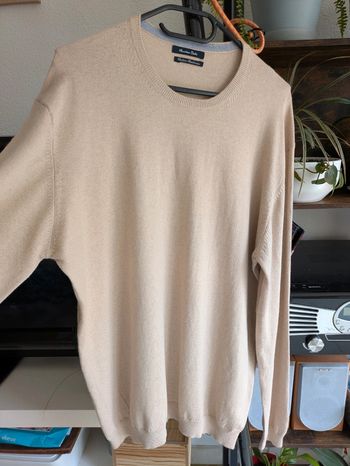 Pull coton et cachemire beige Massimo Dutti 48