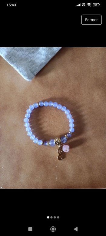 Bracelet violet en pierre d améthyste 