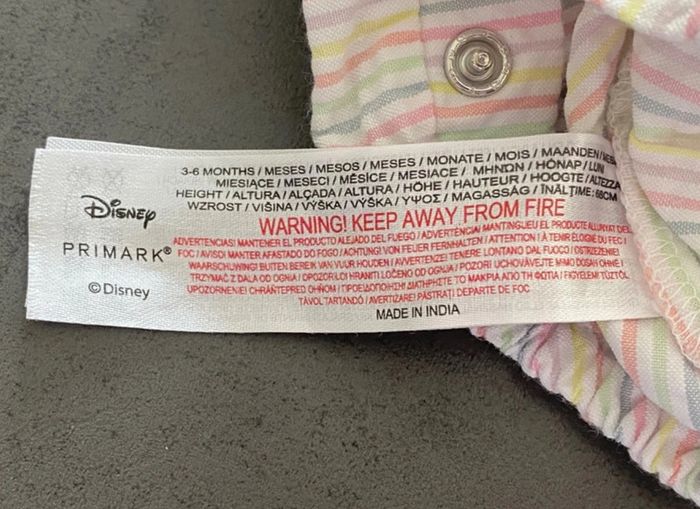 Combinaison multicolore rayée Disney Primark 3-6 mois/68 cm [ref.58B070] - photo numéro 4