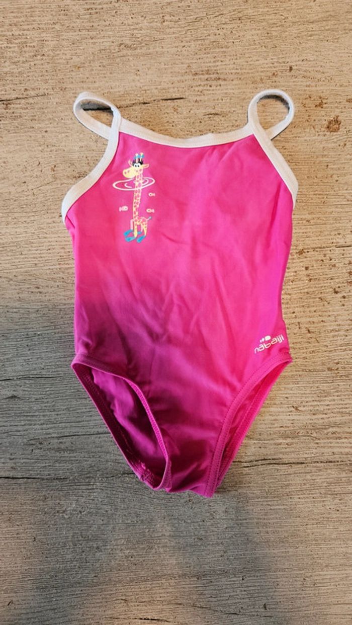 Maillot de bain 1 pièce fille, fushia, Decathlon, 18 mois, nickel - photo numéro 2
