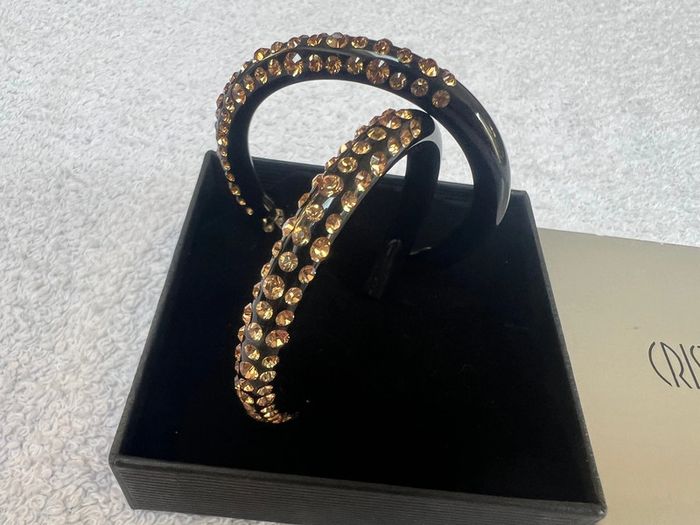 boucles oreilles cristaluna cre-ole l noires en cristal acrylique swarovski neuf 301 2018 18 - photo numéro 2