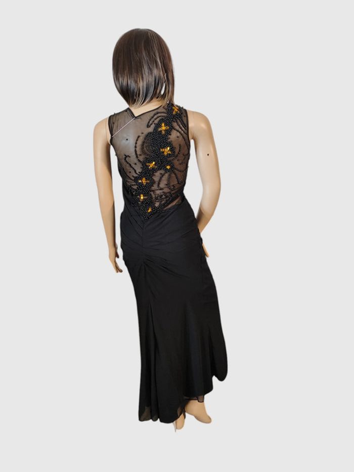 Robe Longue Pucino Noire, Taille 38 - Élégance Dramatique et Détails Scintillants ! - photo numéro 3