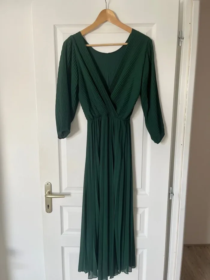 Robe mi-longue vert sapin