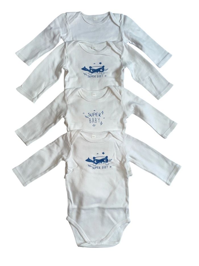 Lot bodies manches longues 9/12 mois 74 cm