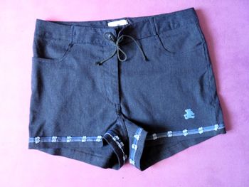 Short Femme Lulu castagnette S 36 bleu jean ourson TBE