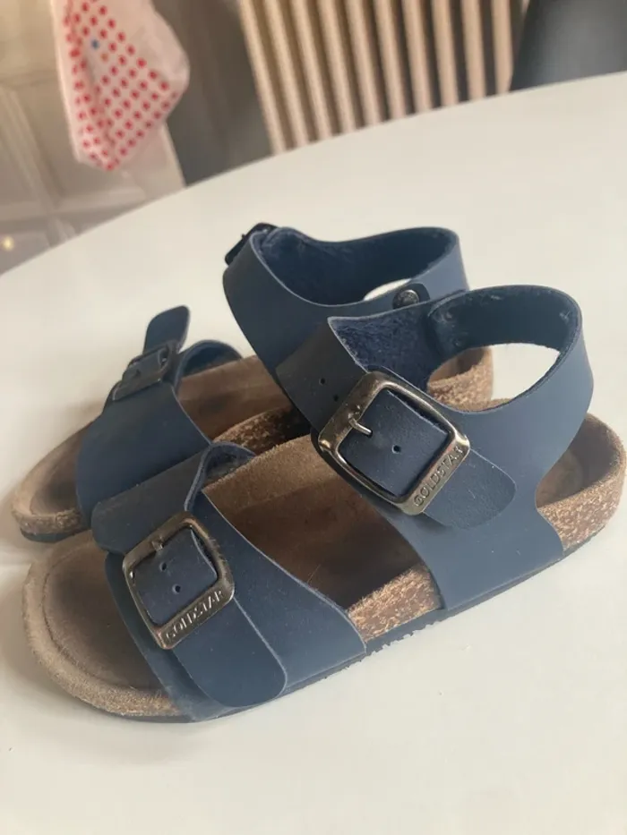 Sandales cuir bleu marine 30