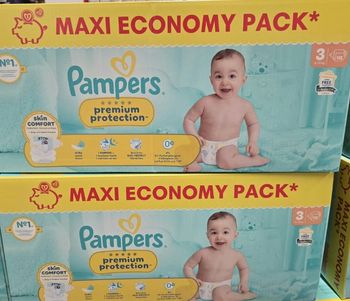 2 cartons couches pampers premium taille 3