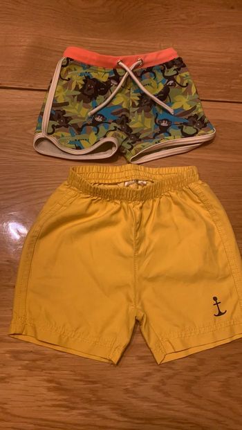 2 Shorts de bain garçon bébé 12 mois