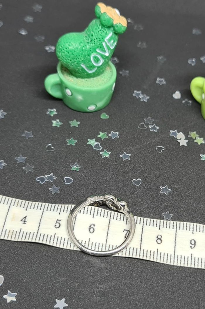 Bague fantaisie argentée duo de cœurs - photo numéro 5