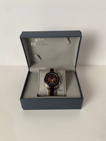 Montre quartz noire et rose gold Michael Kors 