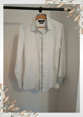 Chemise blanche à manches longues homme  M