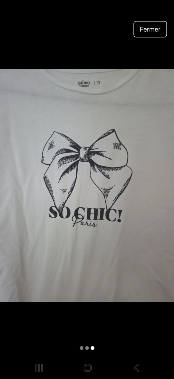 Tee-shirt à manche longues blanc +motif - photo numéro 3