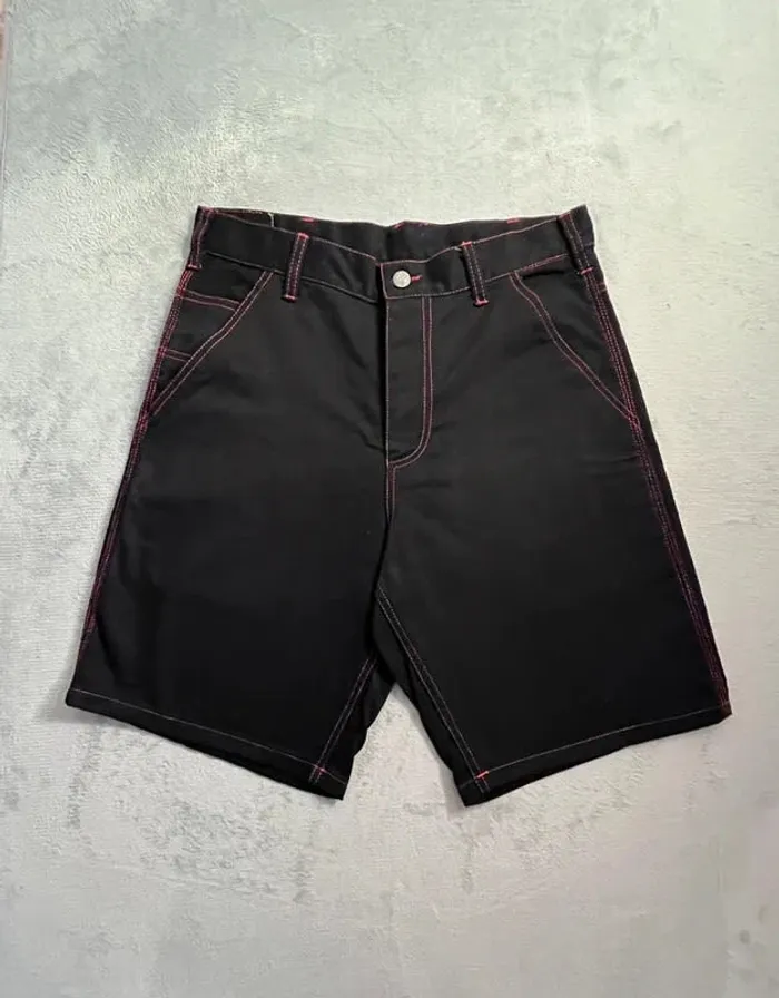 Short/Jort Stussy Embroidered Red Big Logo Back – Taille S - photo numéro 4