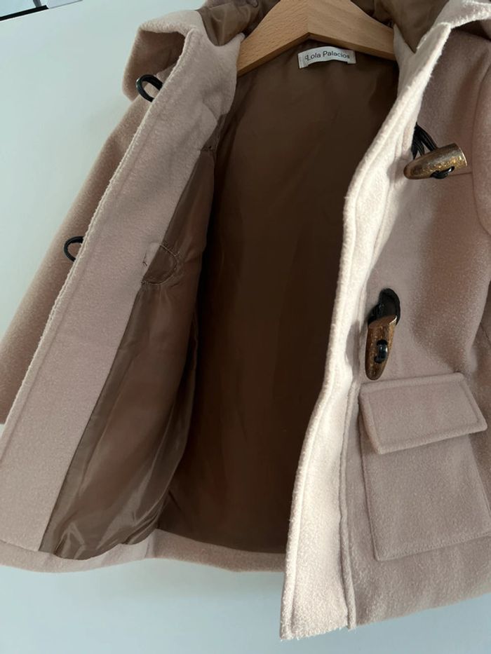 Duffle-coat / manteau beige avec boutons marron et capuche - Taille 24 Mois / 3 Ans - photo numéro 8