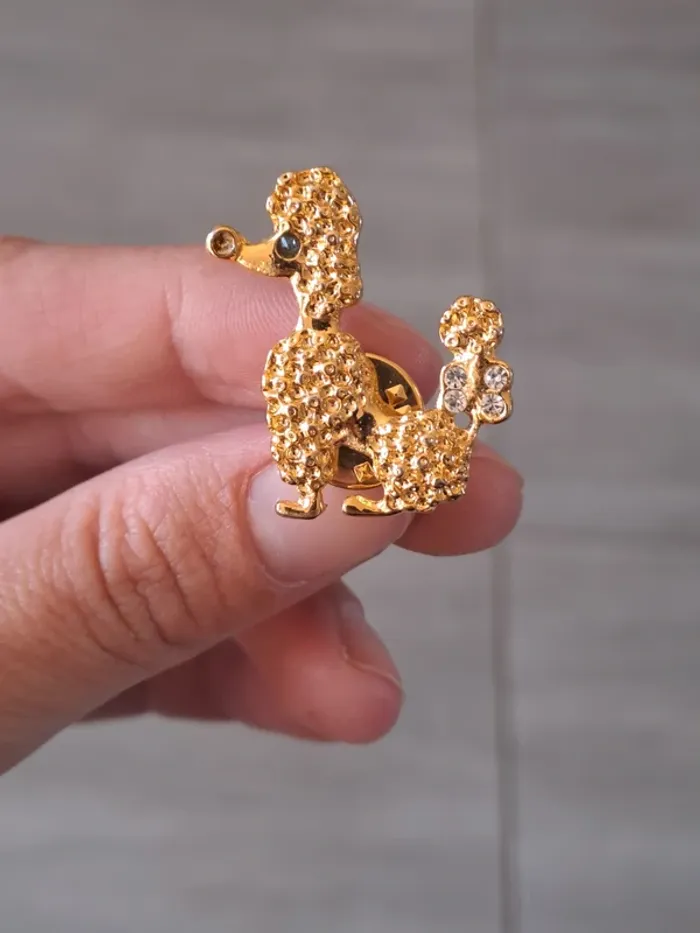 Broche vintage chien Swarovski