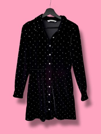 Robe velours et strass Zara