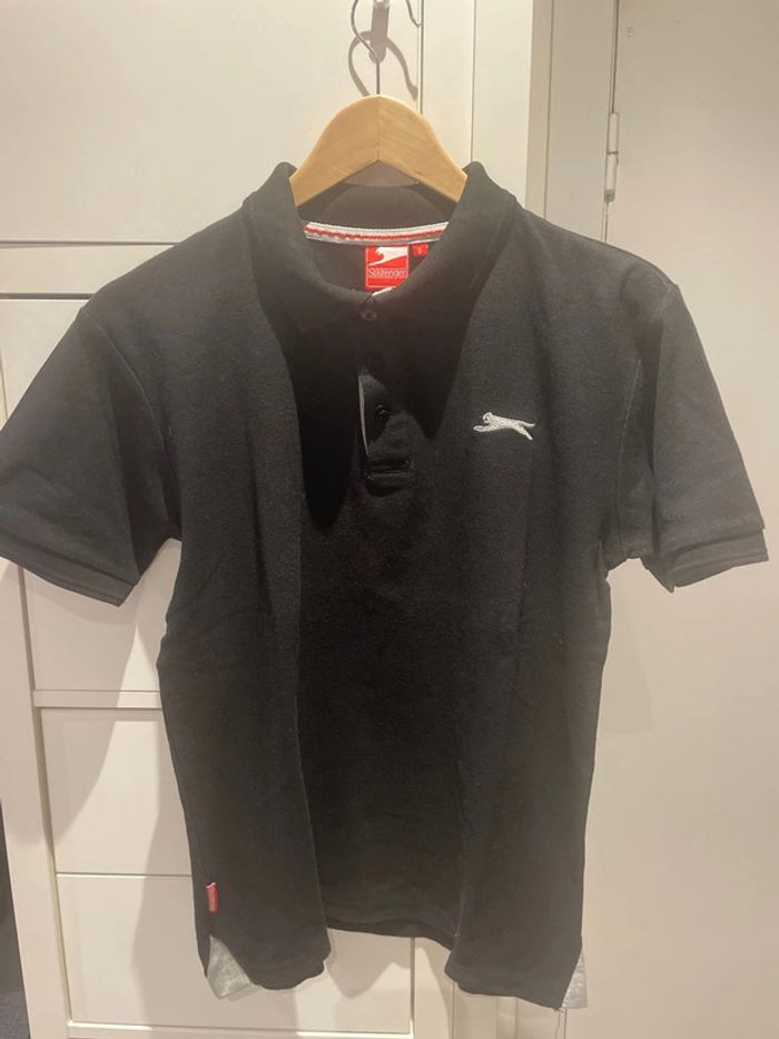 Polo noir manches courte