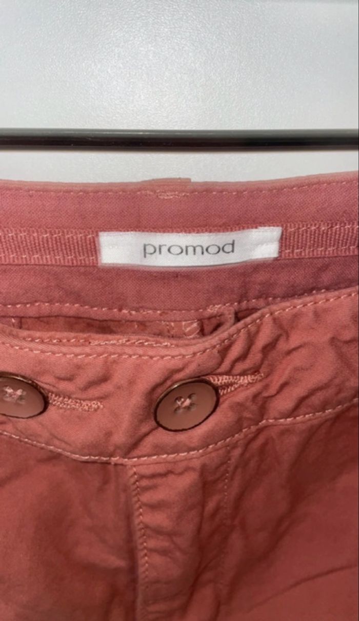 Promod - Short en coton - Taille 36 - Corail/Rose Terracotta - photo numéro 4