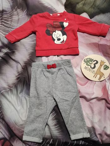 Ensemble pull Minnie et pantalon 3 mois