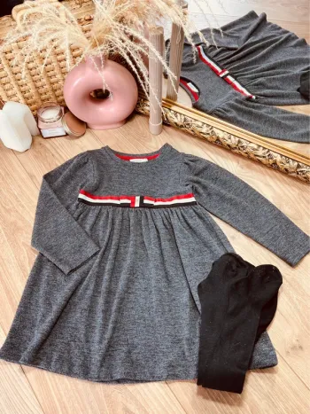 Taille 3 ans tenue 2 pièces fille orchestra gris noir et rouge 🩷