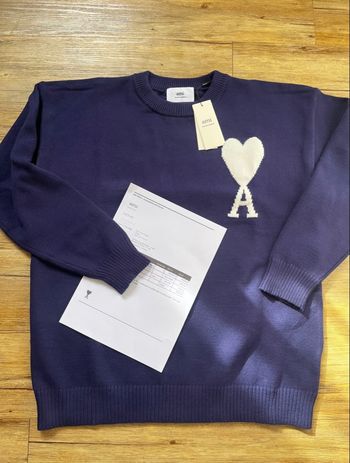 Pull ami Paris bleu marine taille L